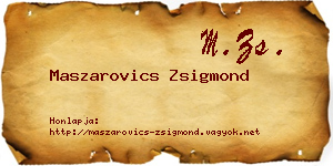 Maszarovics Zsigmond névjegykártya